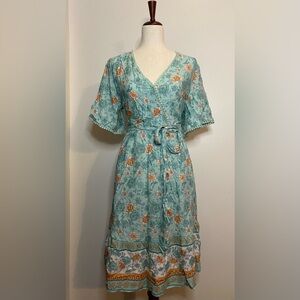 BloomChic, Sz 10, Floral Faux Wrap Style Dress - NWT